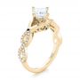 18k Yellow Gold 18k Yellow Gold Custom Blue Sapphire And Diamond Engagement Ring - Three-Quarter View -  103420 - Thumbnail