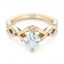 18k Yellow Gold 18k Yellow Gold Custom Blue Sapphire And Diamond Engagement Ring - Flat View -  103420 - Thumbnail