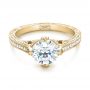 14k Yellow Gold 14k Yellow Gold Custom Blue Sapphire And Diamond Engagement Ring - Flat View -  103448 - Thumbnail