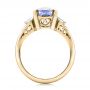 14k Yellow Gold 14k Yellow Gold Custom Blue Sapphire And Diamond Engagement Ring - Front View -  100703 - Thumbnail