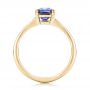18k Yellow Gold 18k Yellow Gold Custom Blue Sapphire And Diamond Engagement Ring - Front View -  100923 - Thumbnail