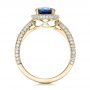 14k Yellow Gold 14k Yellow Gold Custom Blue Sapphire And Diamond Engagement Ring - Front View -  102049 - Thumbnail