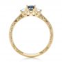 14k Yellow Gold 14k Yellow Gold Custom Blue Sapphire And Diamond Engagement Ring - Front View -  102274 - Thumbnail