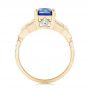 18k Yellow Gold 18k Yellow Gold Custom Blue Sapphire And Diamond Engagement Ring - Front View -  102783 - Thumbnail