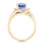 18k Yellow Gold 18k Yellow Gold Custom Blue Sapphire And Diamond Engagement Ring - Front View -  102841 - Thumbnail