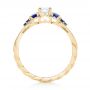 18k Yellow Gold 18k Yellow Gold Custom Blue Sapphire And Diamond Engagement Ring - Front View -  103015 - Thumbnail