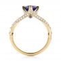 18k Yellow Gold 18k Yellow Gold Custom Blue Sapphire And Diamond Engagement Ring - Front View -  103411 - Thumbnail