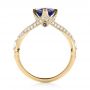 14k Yellow Gold 14k Yellow Gold Custom Blue Sapphire And Diamond Engagement Ring - Front View -  103411 - Thumbnail