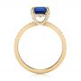 18k Yellow Gold 18k Yellow Gold Custom Blue Sapphire And Diamond Engagement Ring - Front View -  103509 - Thumbnail