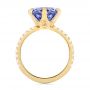 14k Yellow Gold Custom Blue Sapphire And Diamond Engagement Ring - Front View -  103545 - Thumbnail