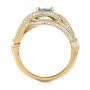 18k Yellow Gold 18k Yellow Gold Custom Blue Sapphire And Diamond Engagement Ring - Front View -  103611 - Thumbnail