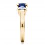 18k Yellow Gold 18k Yellow Gold Custom Blue Sapphire And Diamond Engagement Ring - Side View -  100034 - Thumbnail