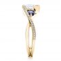 14k Yellow Gold 14k Yellow Gold Custom Blue Sapphire And Diamond Engagement Ring - Side View -  100056 - Thumbnail