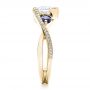 18k Yellow Gold 18k Yellow Gold Custom Blue Sapphire And Diamond Engagement Ring - Side View -  100056 - Thumbnail