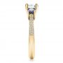 14k Yellow Gold 14k Yellow Gold Custom Blue Sapphire And Diamond Engagement Ring - Side View -  100116 - Thumbnail