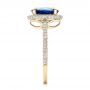 14k Yellow Gold 14k Yellow Gold Custom Blue Sapphire And Diamond Engagement Ring - Side View -  102049 - Thumbnail