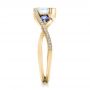 14k Yellow Gold 14k Yellow Gold Custom Blue Sapphire And Diamond Engagement Ring - Side View -  102251 - Thumbnail