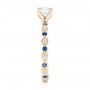 14k Yellow Gold 14k Yellow Gold Custom Blue Sapphire And Diamond Engagement Ring - Side View -  102520 - Thumbnail