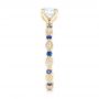 18k Yellow Gold 18k Yellow Gold Custom Blue Sapphire And Diamond Engagement Ring - Side View -  102520 - Thumbnail