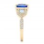 18k Yellow Gold 18k Yellow Gold Custom Blue Sapphire And Diamond Engagement Ring - Side View -  102783 - Thumbnail