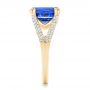 18k Yellow Gold 18k Yellow Gold Custom Blue Sapphire And Diamond Engagement Ring - Side View -  102790 - Thumbnail