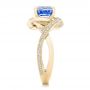 14k Yellow Gold 14k Yellow Gold Custom Blue Sapphire And Diamond Engagement Ring - Side View -  102841 - Thumbnail