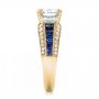 18k Yellow Gold 18k Yellow Gold Custom Blue Sapphire And Diamond Engagement Ring - Side View -  102888 - Thumbnail