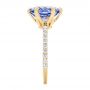 14k Yellow Gold Custom Blue Sapphire And Diamond Engagement Ring - Side View -  103545 - Thumbnail