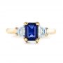14k Yellow Gold 14k Yellow Gold Custom Blue Sapphire And Diamond Engagement Ring - Top View -  100855 - Thumbnail