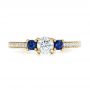 18k Yellow Gold 18k Yellow Gold Custom Blue Sapphire And Diamond Engagement Ring - Top View -  100876 - Thumbnail