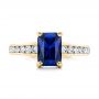 14k Yellow Gold 14k Yellow Gold Custom Blue Sapphire And Diamond Engagement Ring - Top View -  100923 - Thumbnail