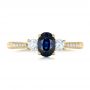 14k Yellow Gold 14k Yellow Gold Custom Blue Sapphire And Diamond Engagement Ring - Top View -  102274 - Thumbnail