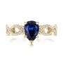 14k Yellow Gold 14k Yellow Gold Custom Blue Sapphire And Diamond Engagement Ring - Top View -  102309 - Thumbnail