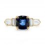 18k Yellow Gold 18k Yellow Gold Custom Blue Sapphire And Diamond Engagement Ring - Top View -  102870 - Thumbnail