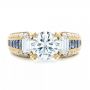 18k Yellow Gold 18k Yellow Gold Custom Blue Sapphire And Diamond Engagement Ring - Top View -  102888 - Thumbnail