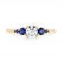 18k Yellow Gold 18k Yellow Gold Custom Blue Sapphire And Diamond Engagement Ring - Top View -  103015 - Thumbnail