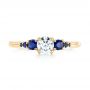 14k Yellow Gold 14k Yellow Gold Custom Blue Sapphire And Diamond Engagement Ring - Top View -  103015 - Thumbnail