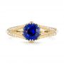 14k Yellow Gold 14k Yellow Gold Custom Blue Sapphire And Diamond Engagement Ring - Top View -  103411 - Thumbnail