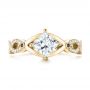 18k Yellow Gold 18k Yellow Gold Custom Blue Sapphire And Diamond Engagement Ring - Top View -  103420 - Thumbnail