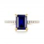 18k Yellow Gold 18k Yellow Gold Custom Blue Sapphire And Diamond Engagement Ring - Top View -  103509 - Thumbnail