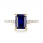 14k Yellow Gold 14k Yellow Gold Custom Blue Sapphire And Diamond Engagement Ring - Top View -  103509 - Thumbnail