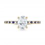 18k Yellow Gold 18k Yellow Gold Custom Blue Sapphire And Diamond Engagement Ring - Top View -  104207 - Thumbnail