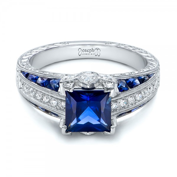 Wedding ring set sapphire