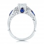  18K Gold Custom Blue Sapphire And Diamond Engagement Ring - Front View -  102221 - Thumbnail