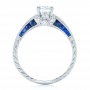 Custom Blue Sapphire And Diamond Engagement Ring - Front View -  102403 - Thumbnail