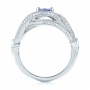  Platinum Custom Blue Sapphire And Diamond Engagement Ring - Front View -  103611 - Thumbnail