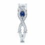  Platinum Platinum Custom Blue Sapphire And Diamond Engagement Ring - Side View -  102221 - Thumbnail