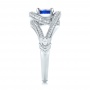  Platinum Custom Blue Sapphire And Diamond Engagement Ring - Side View -  103611 - Thumbnail