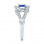 18k White Gold 18k White Gold Custom Blue Sapphire And Diamond Engagement Ring - Side View -  103611 - Thumbnail