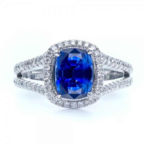 Custom Pink Sapphire and Diamond Halo Engagement Ring #1103 Bellevue ...